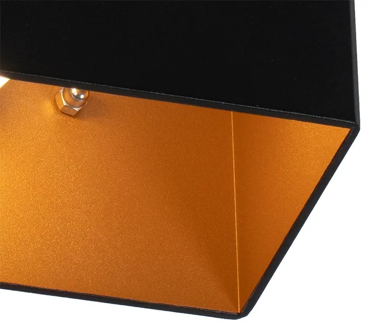 Aplica moderna neagra cu interior auriu dreptunghiular - Alone