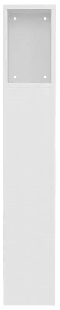 Tablie de pat cu dulap, alb, 100x18,5x104,5 cm Alb, 1