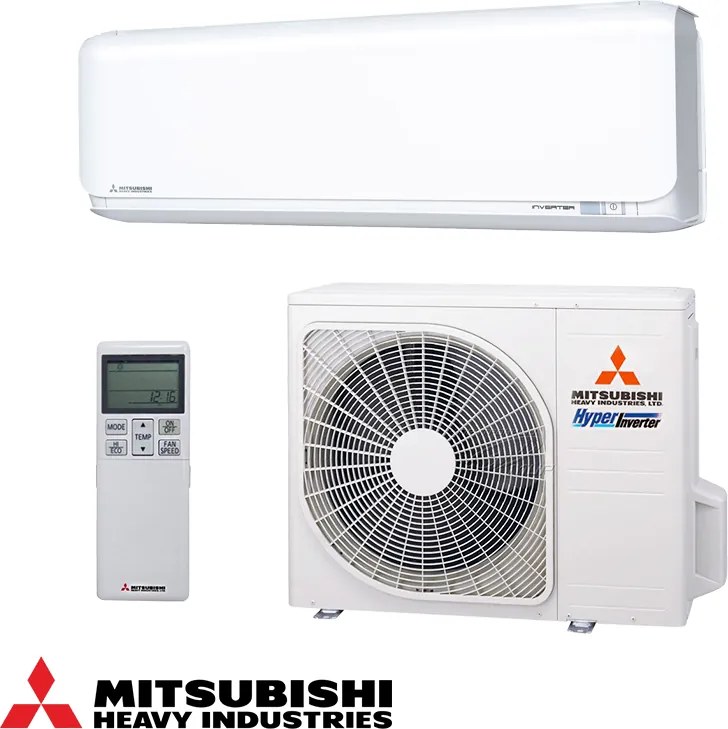Aparat de aer condiționat cu invertor Mitsubishi Heavy Industries SRK25ZSX-WF + SRC25ZSX-W, 9000 BTU, 20 m², Wi-Fi, R-32, alb