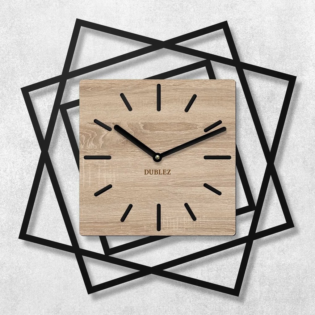 DUBLEZ | Ceas de perete din lemn 3D - Frames