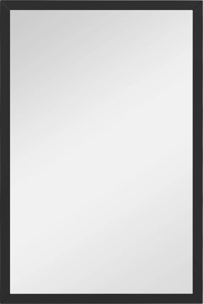 HOMCOM Oglindă Dreptunghiulară de Perete cu Cârlige, Sticlă și MDF, 60x80 cm, Negru | Aosom Romania