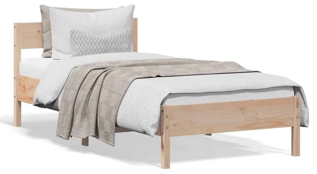 842758 vidaXL Cadru de pat cu tăblie, 100x200 cm, lemn masiv de pin