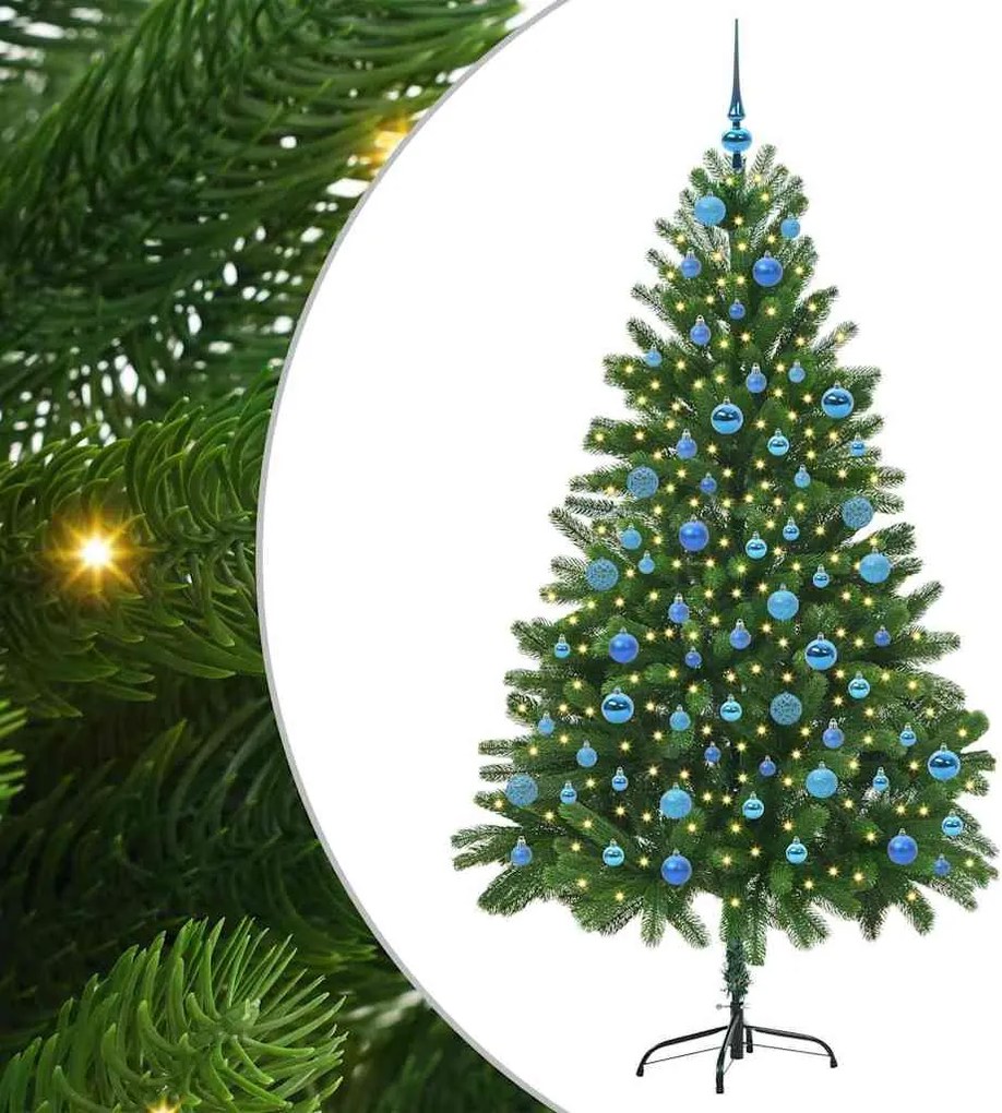 vidaXL Brad de Crăciun cu 300 LED cu suport Verde 180 cm PE