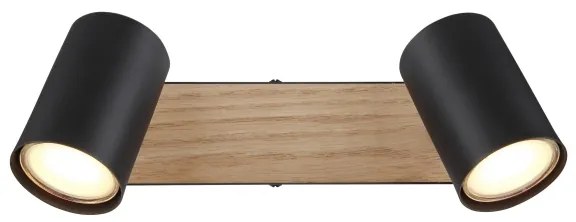 Spot ROBBY 2xGU10/35W/230V negru/maro Globo 57911-2BW