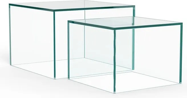 Măsuțe de cafea 2 buc. din sticlă 50x50 cm Dice – Actona