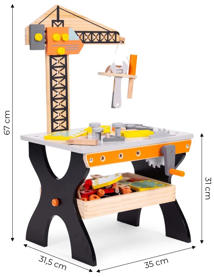 Masă de asamblare din lemn pentru copii, bancă do-it-yourself