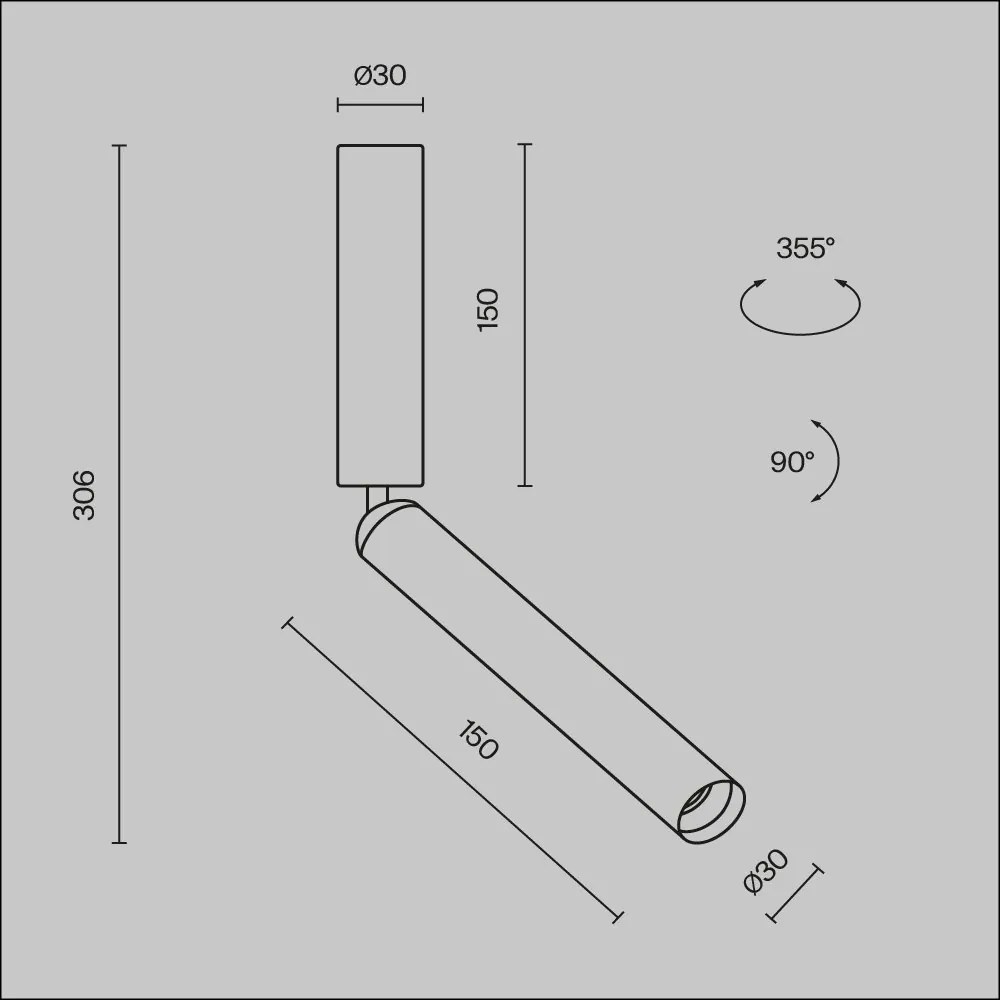 Spot LED aplicat stil minimalist Focus T negru/alama