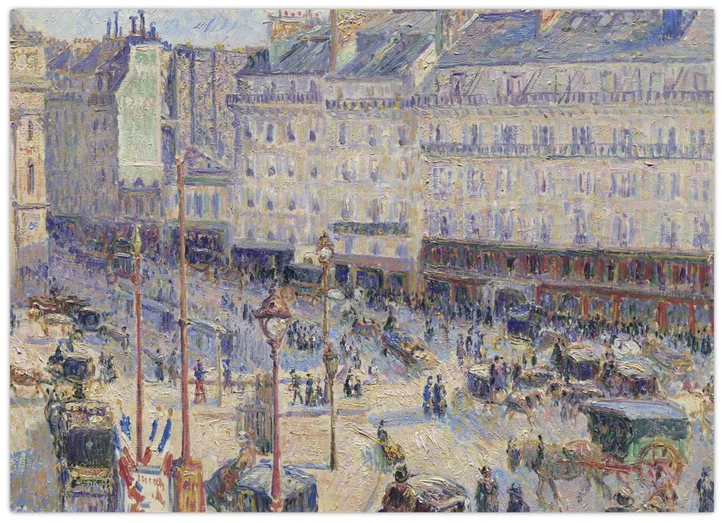 Tablou pe sticlă - Camille Pissarro, The Place du Havre, reproducere (70x50 cm)