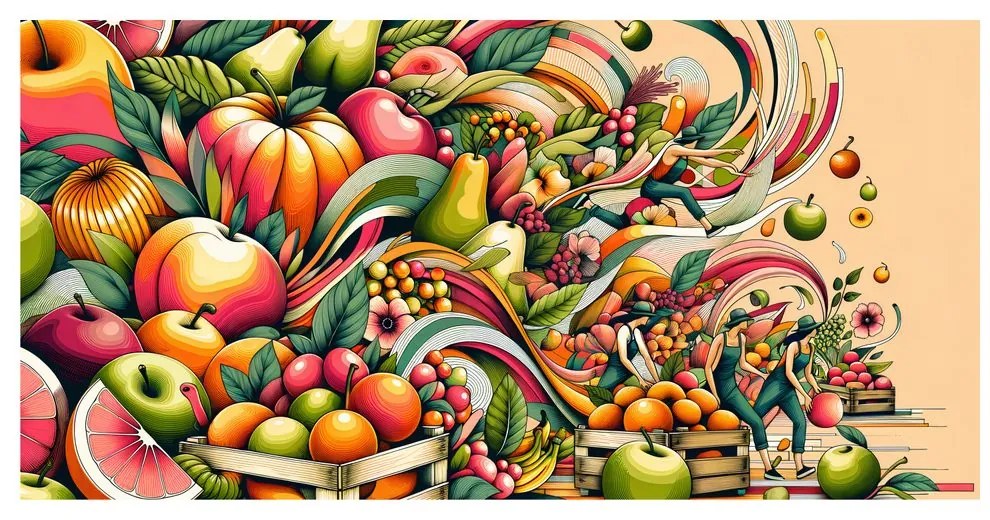 Tablou recoltă de fructe
