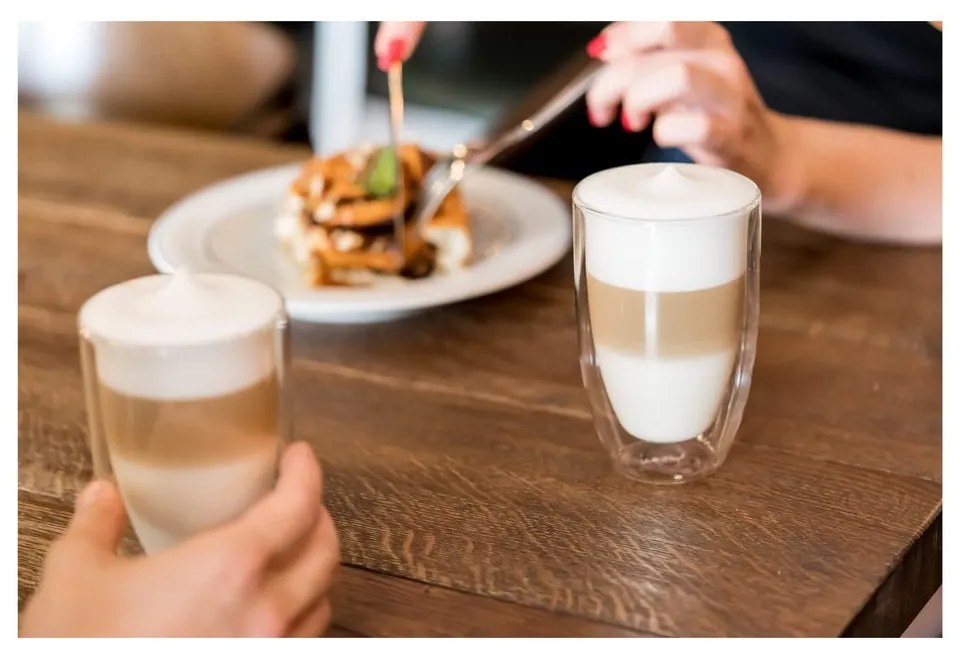 Căni 6 buc. cu perete dublu/pentru latte din sticlă 350 ml – Vialli Design