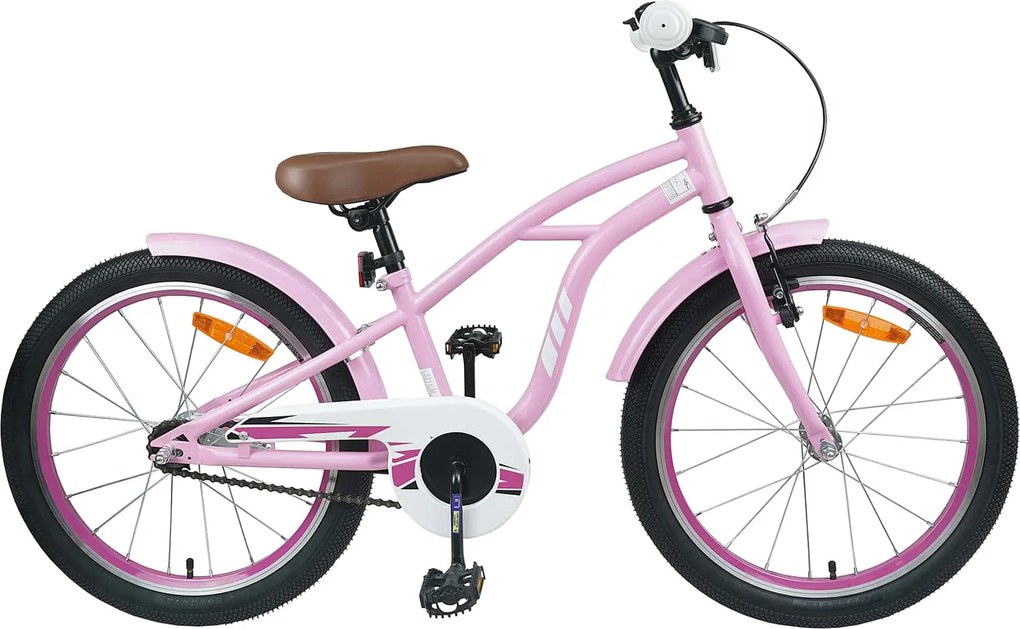 vidaXL Bicicletă pentru Copii 22 Inci pentru 7-12 ani Roz deschis