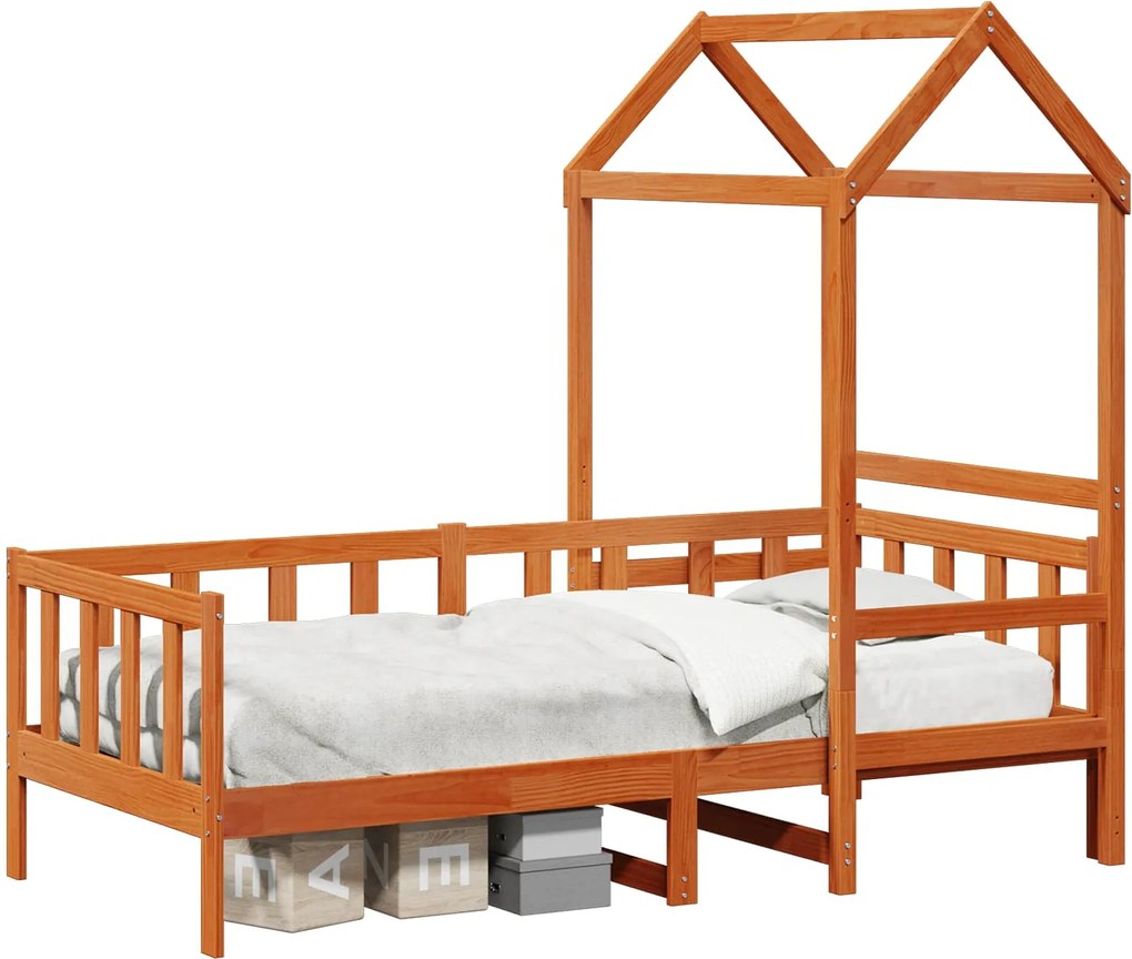 vidaXL Set de Pat pentru Zi 2 pcs Maroniu cerat Lemn de pin masiv