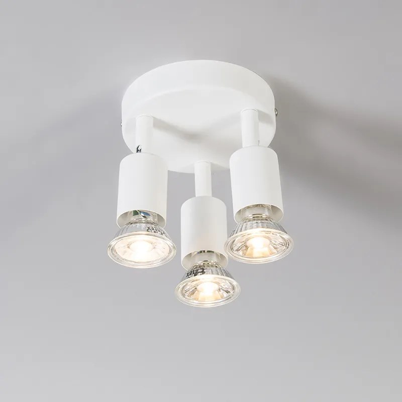 Spotlight modern alb, reglabil, rotund, cu 3 lumini - Jeany