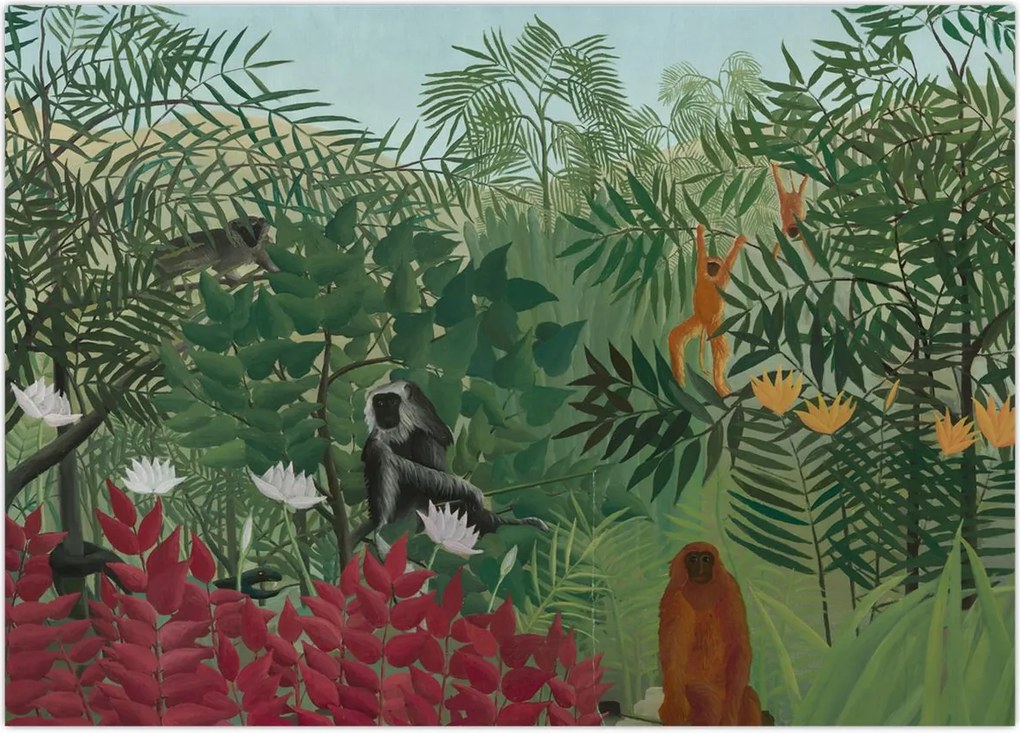 Tablou - Henri Rousseau, Tropical Forest with Monkeys, reproducere (70x50 cm)