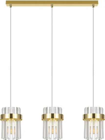 VETRO Lustră suspendată pe cablu 3xE14/10W/230V aurie