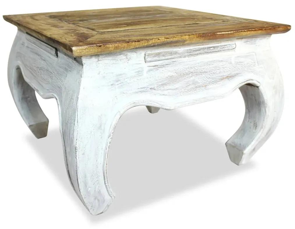 Masa laterala din lemn masiv reciclat, 50 x 50 x 35 cm Maro