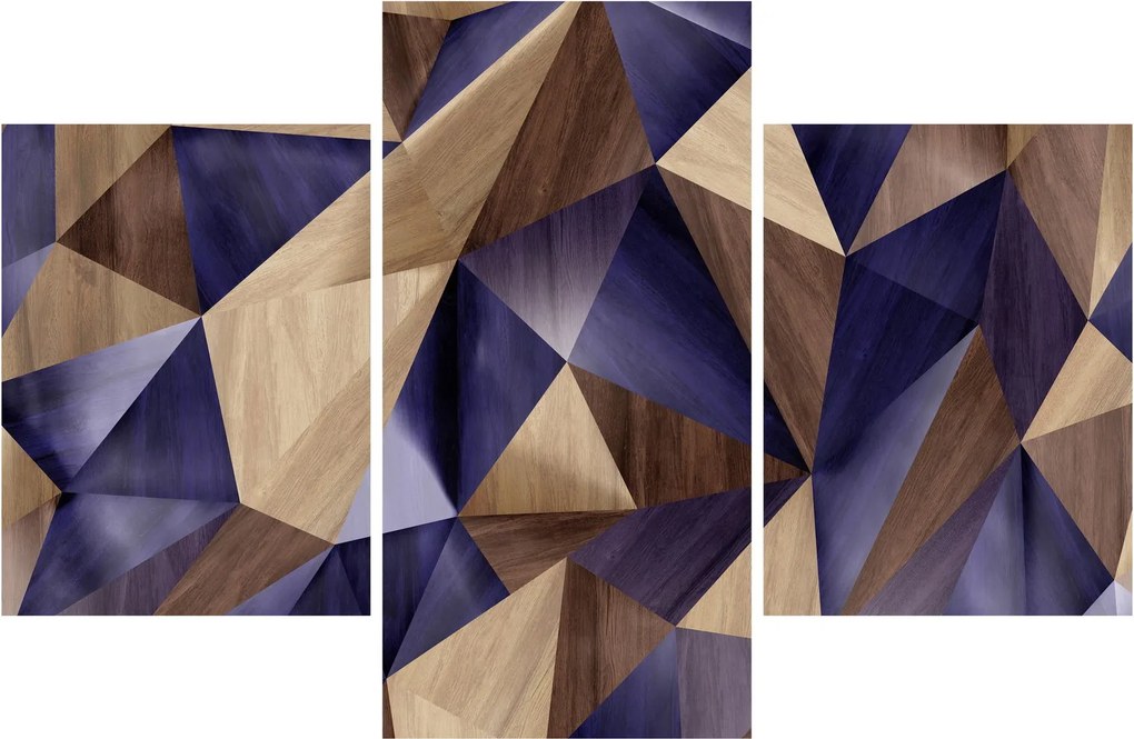 Tablou - 3D triunghiuri de lemn (90x60 cm)