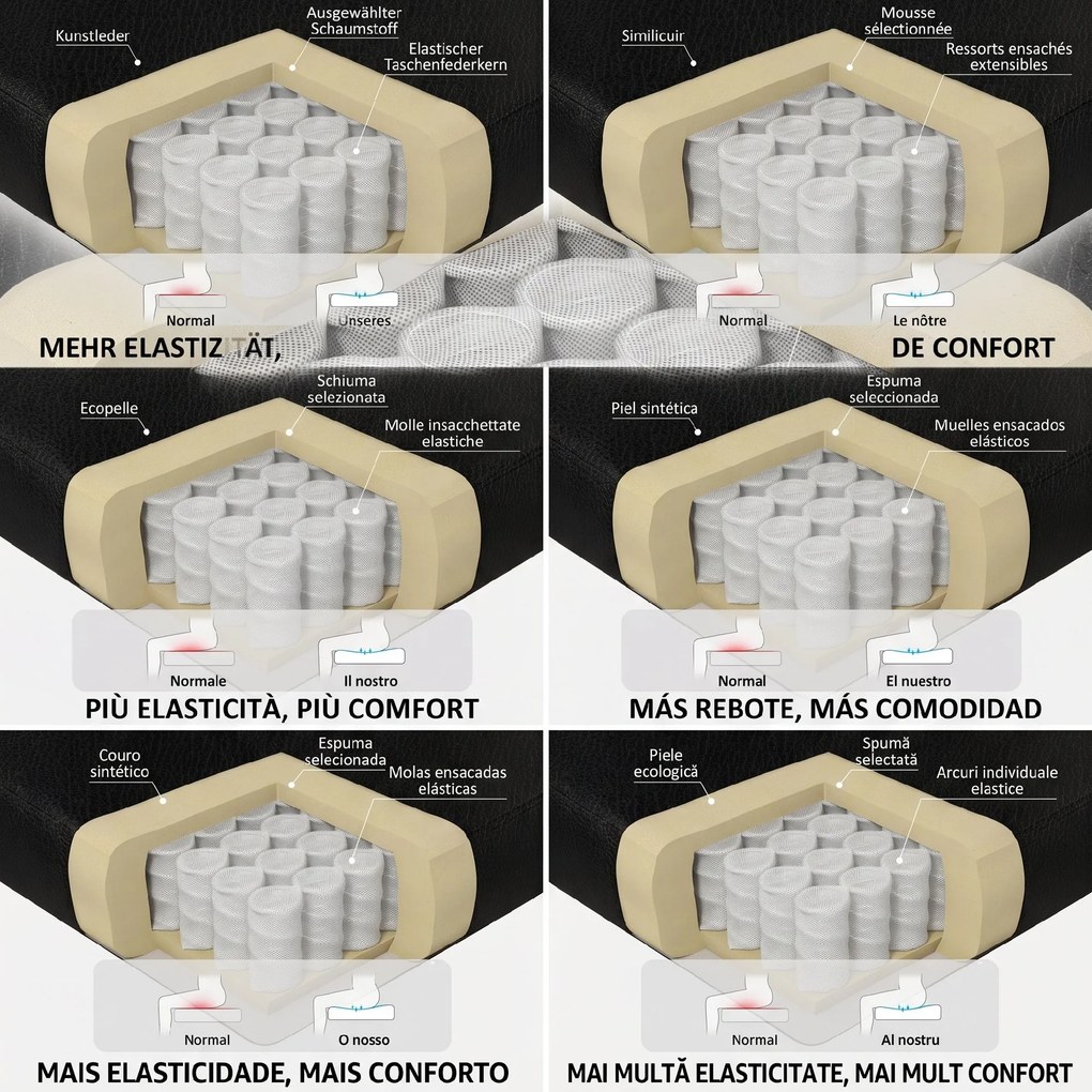 HOMCOM Scaun de birou rabatabil cu suport pentru picioare și capacitate de 120 kg, negru | Aosom Romania