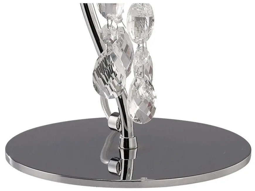 Veioza, Lampa de masa eleganta Tiffany crom/ abajur alb