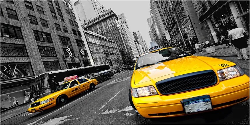 Tablou sticlă New york taxiuri