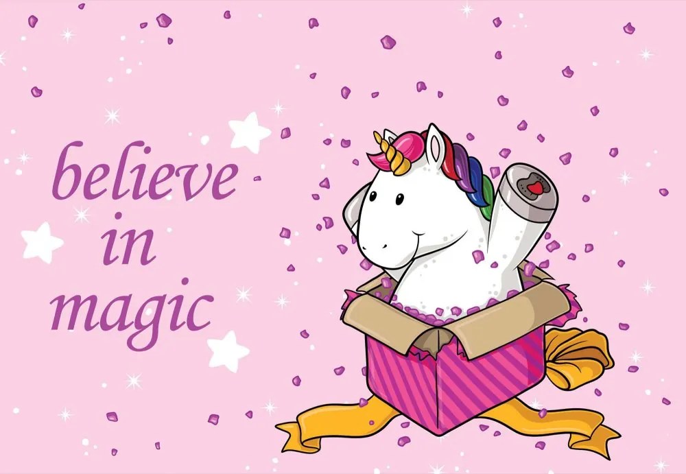 Fototapet GLIX - Unicorn "Believe In Magic" + adeziv GRATUIT Tapet nețesute - 254x184 cm