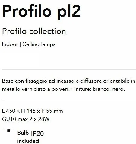 Plafoniera cu spoturi Profilo pl2 negru