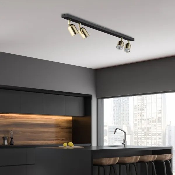 Spot TOP 4xGU10/10W/230V negru/auriu