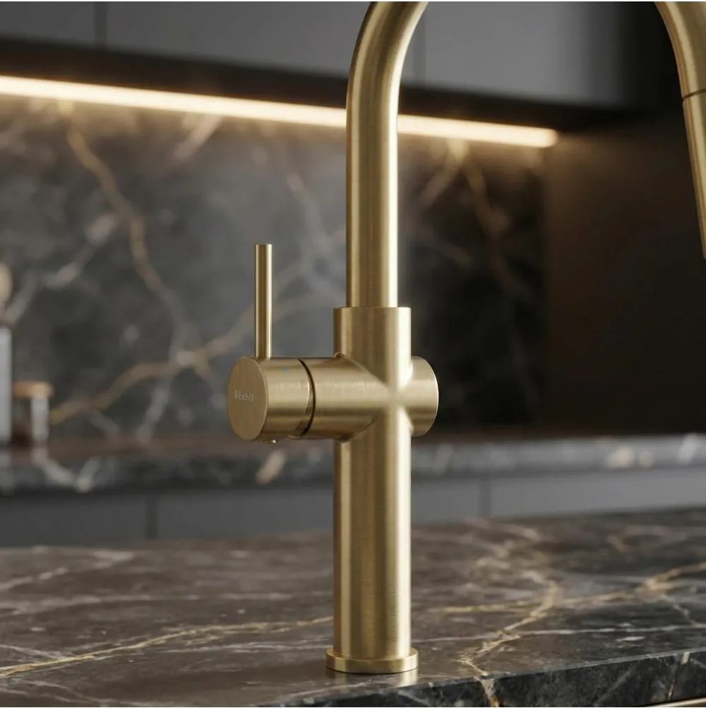 Baterie bucatarie Rea Fresh auriu periat