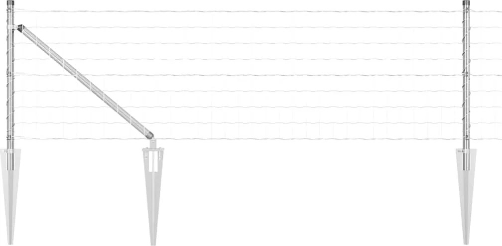 vidaXL Gard cu Stâlp Argintiu 0,6 x 25 m Oțel