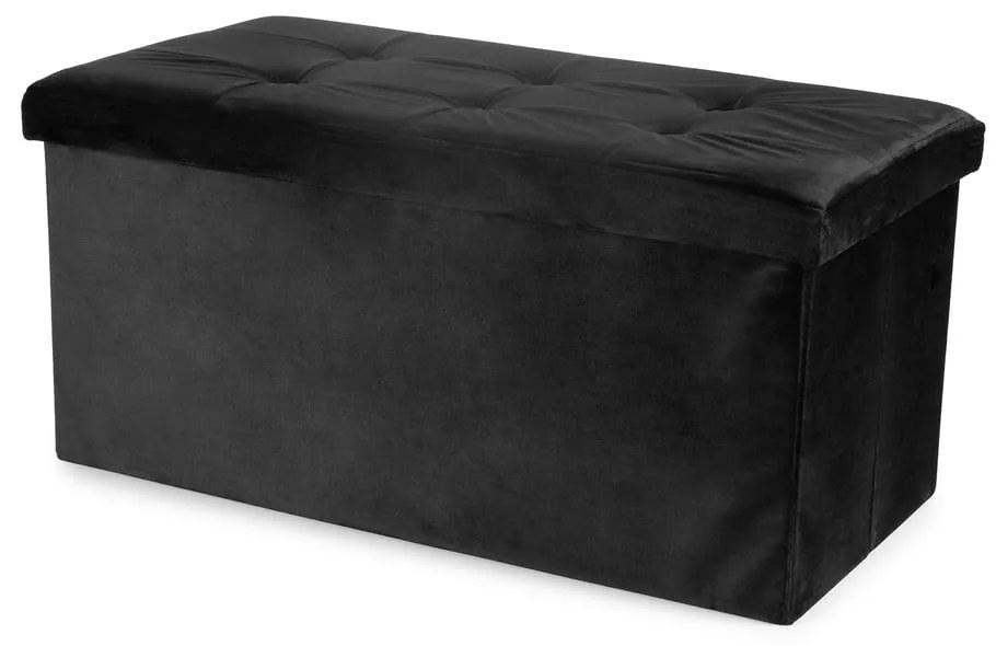 Taburet negru cu tapițerie din catifea – Compactor