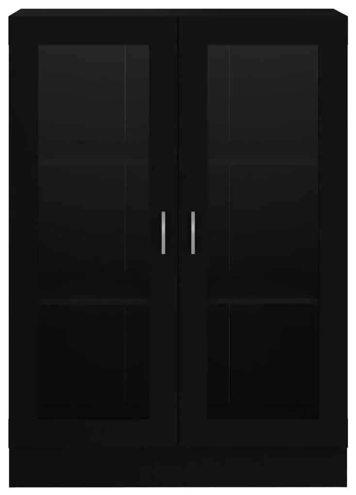 Dulap cu vitrina, negru, 82,5 x 30,5 x 115 cm, PAL 1, Negru, 82.5 x 30.5 x 115 cm