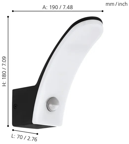 Eglo 98149 - LED Lampă esterior cu senzor FIUMICINO LED/11W/230V IP44