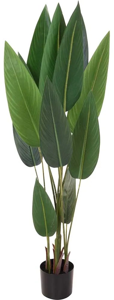 PLANTA DECOR PASAREA PARADISULUI, 12 FRUNZE, H 130 CM, VERDE