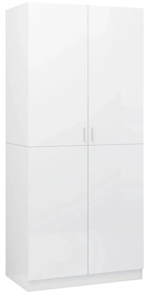 800627 vidaXL Șifonier, alb extralucios, 80x52x180 cm, PAL