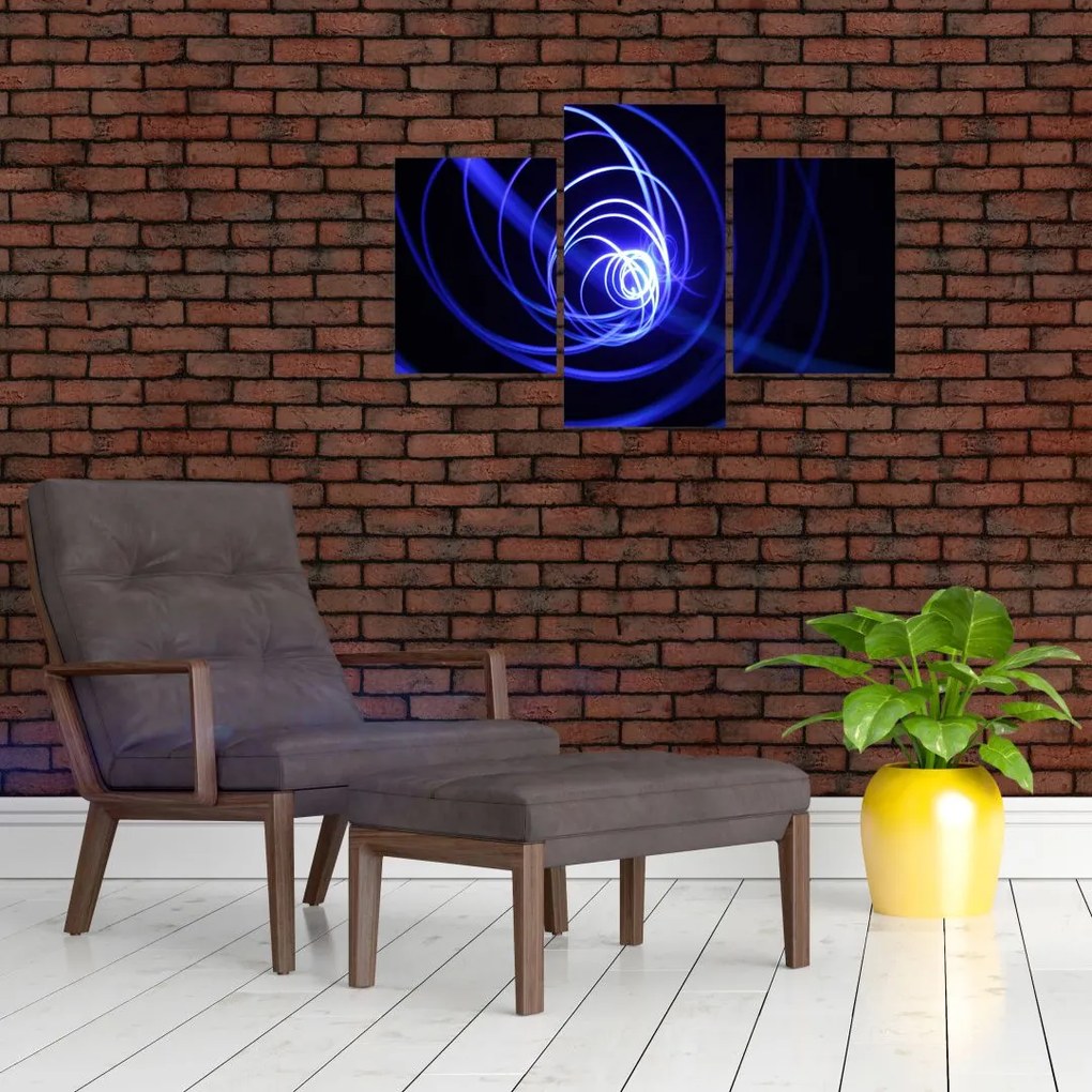 Tablou cu spirale albastre (90x60 cm)