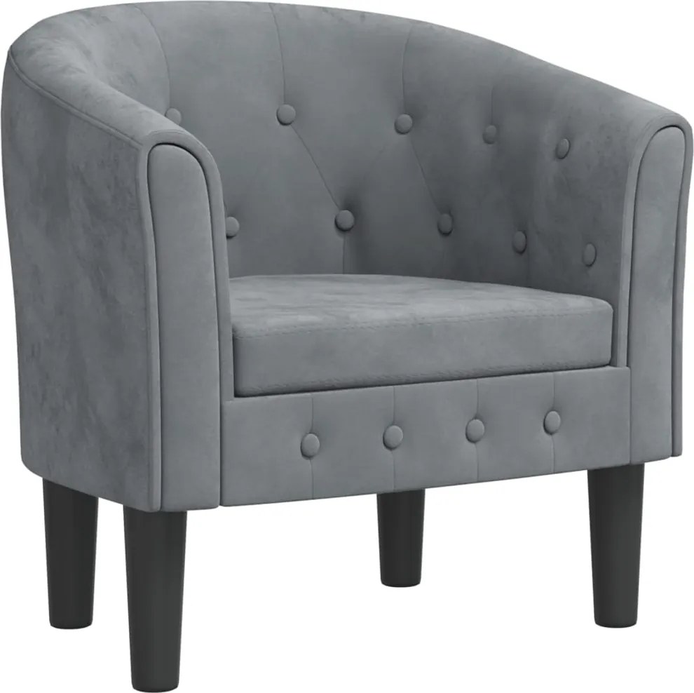 vidaXL Fotoliu tip cuvă, gri închis, catifea