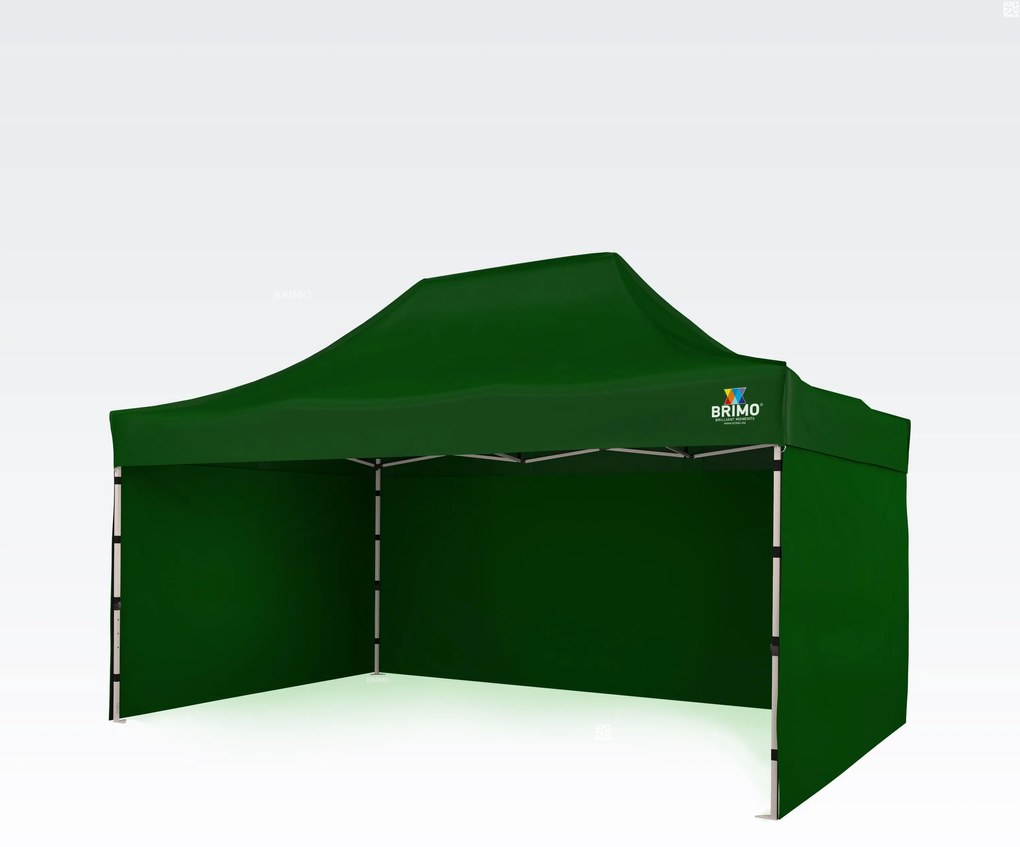 Cort pavilion pliabil 3x4,5m - cu 3 pereți - Verde