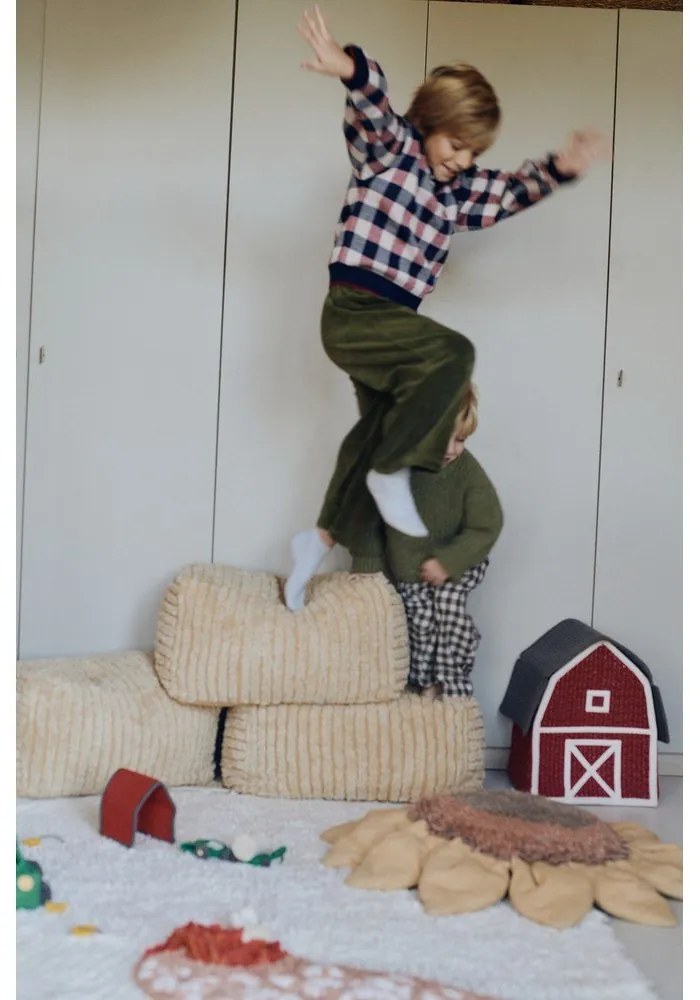 Fotoliu puf pentru copii galben muștar Haystack – Lorena Canals