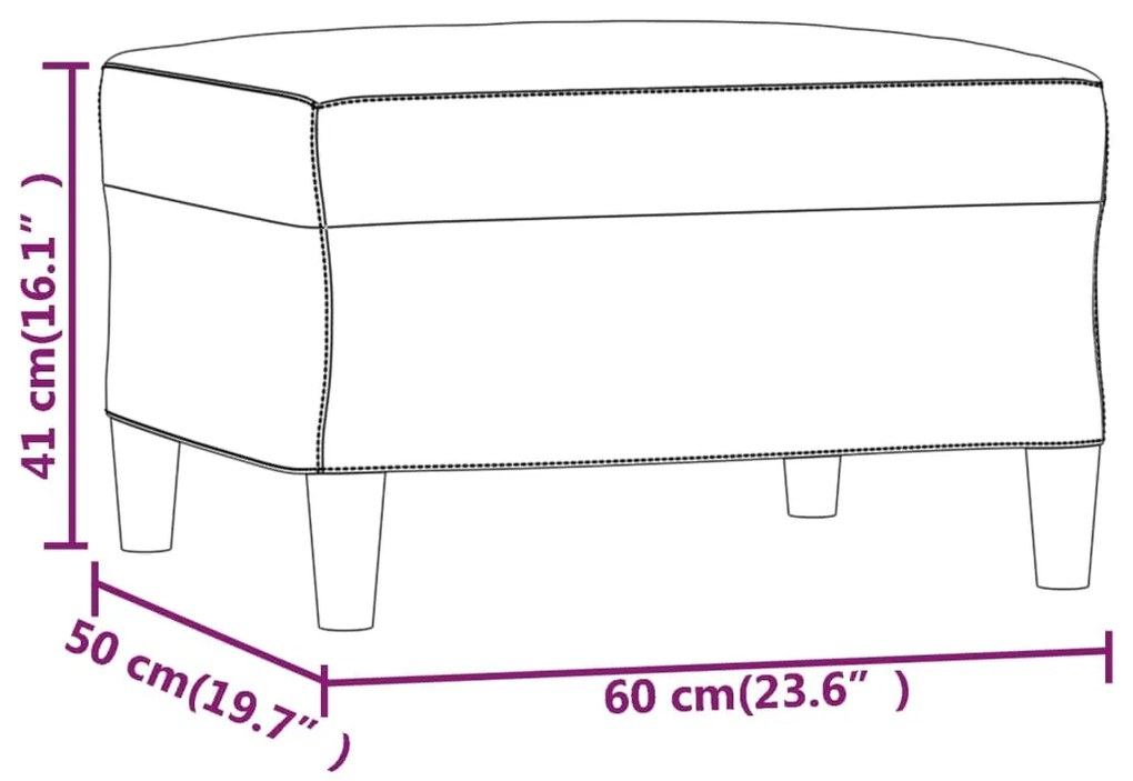 Taburet, maro, 60x50x41 cm, piele ecologica Maro, 60 x 50 x 41 cm