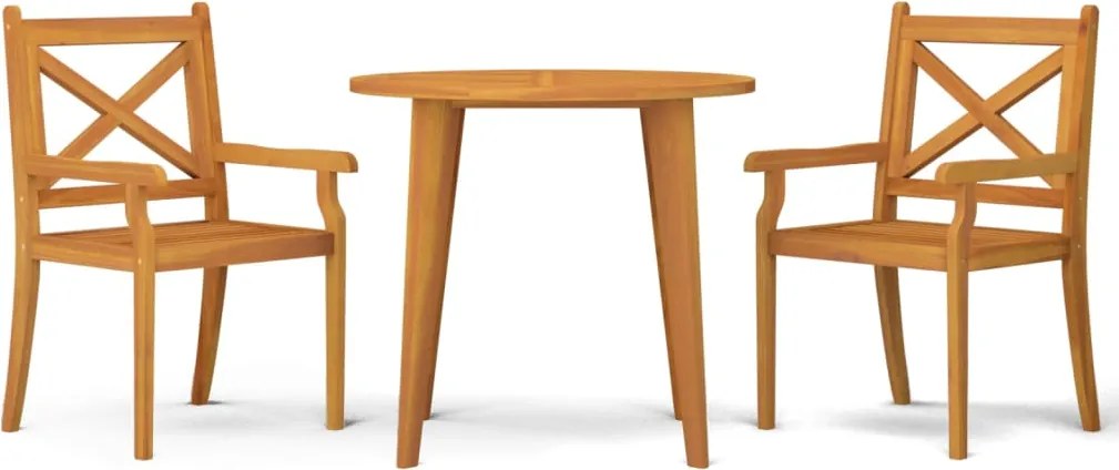 vidaXL Set mobilier de grădină, 3 piese, lemn masiv de acacia