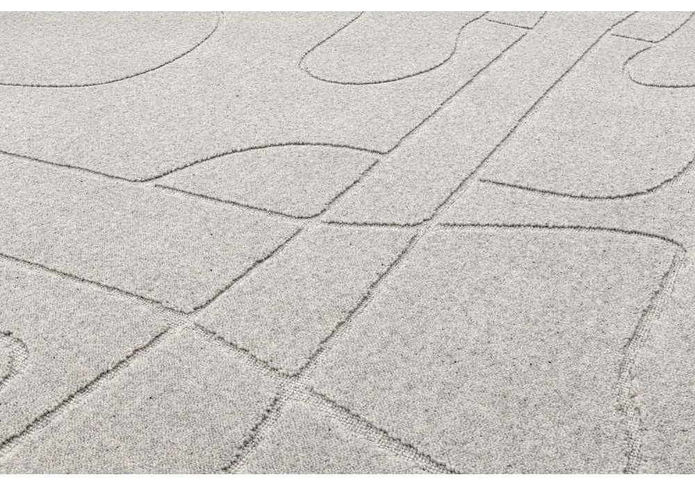 Covor gri deschis din lână 160x230 cm Morphic – Agnella