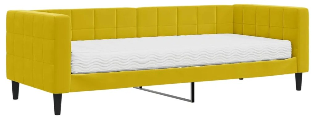 3196665 vidaXL Pat de zi cu saltea, galben, 80x200 cm, catifea