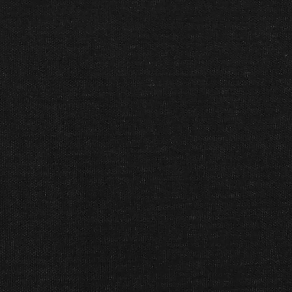 Cadru de pat cu tablie, negru, 80x200 cm, textil Negru, 80 x 200 cm, Culoare unica si cuie de tapiterie