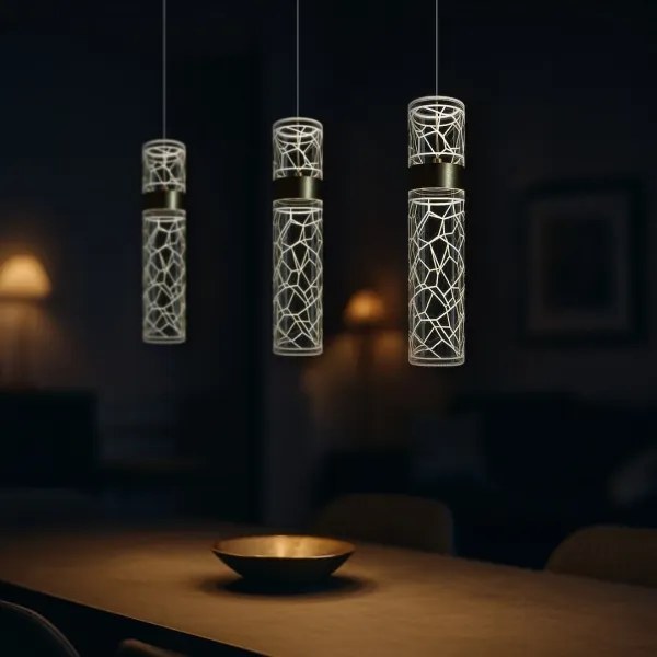 Lustră LED suspendată pe cablu LAGOS, 24W/230V, auriu