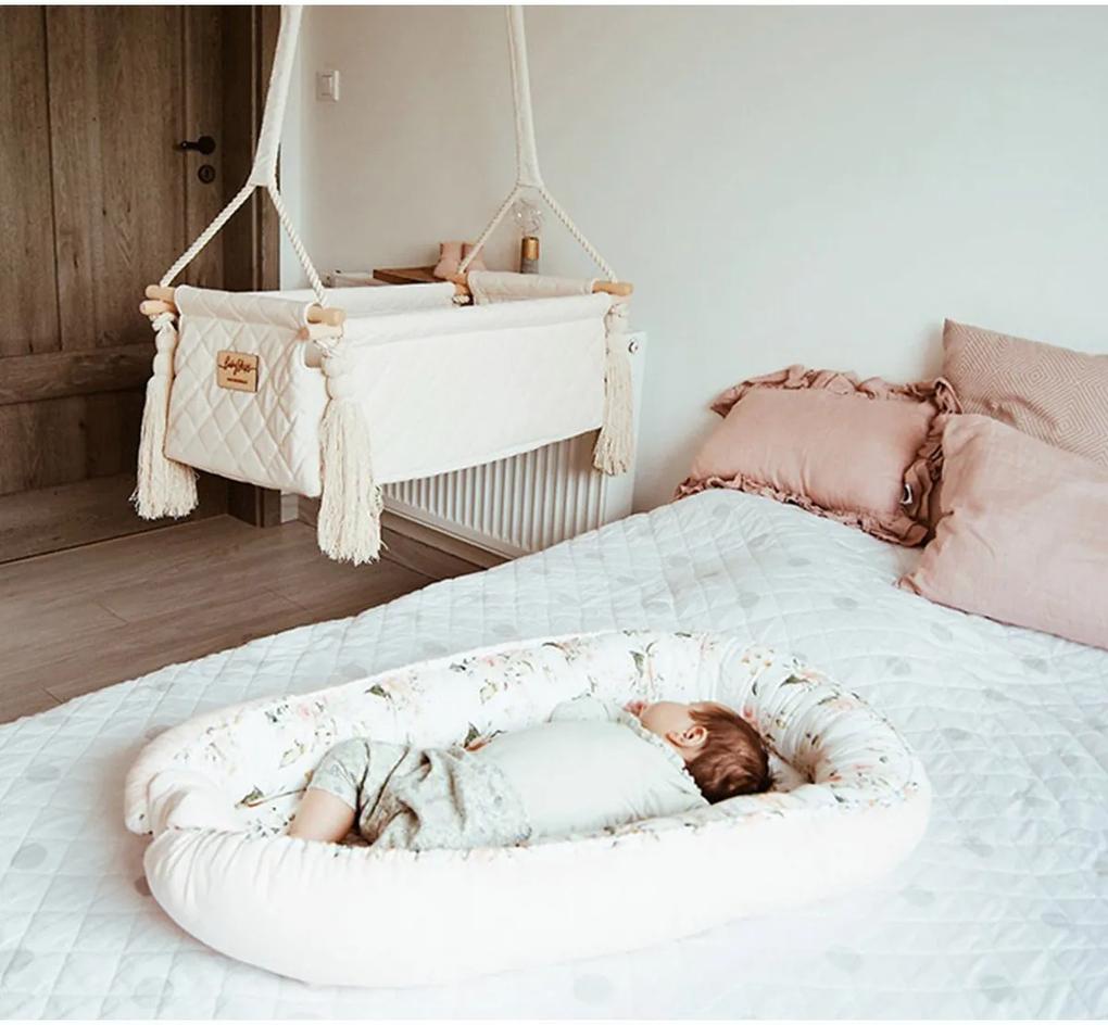Suport de dormit Babynest Premium Bumbac si Catifea Cherry Soft Pink by BabySteps, 70x35 cm