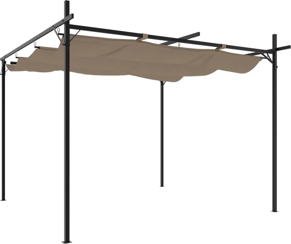 vidaXL Pergola cu acoperiș retractabil, gri taupe, 295x292x230 cm