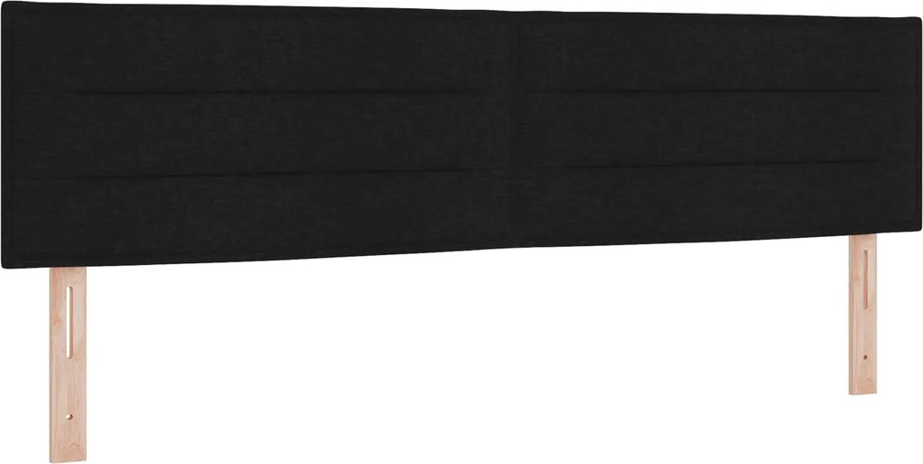 vidaXL Tăblie LED cu benzi LED cu headboard Negru 180 cm țesătură