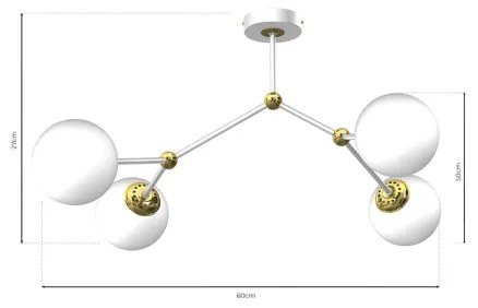 Lustră aplicată JOY 4xE14/40W/230V alb/aurie