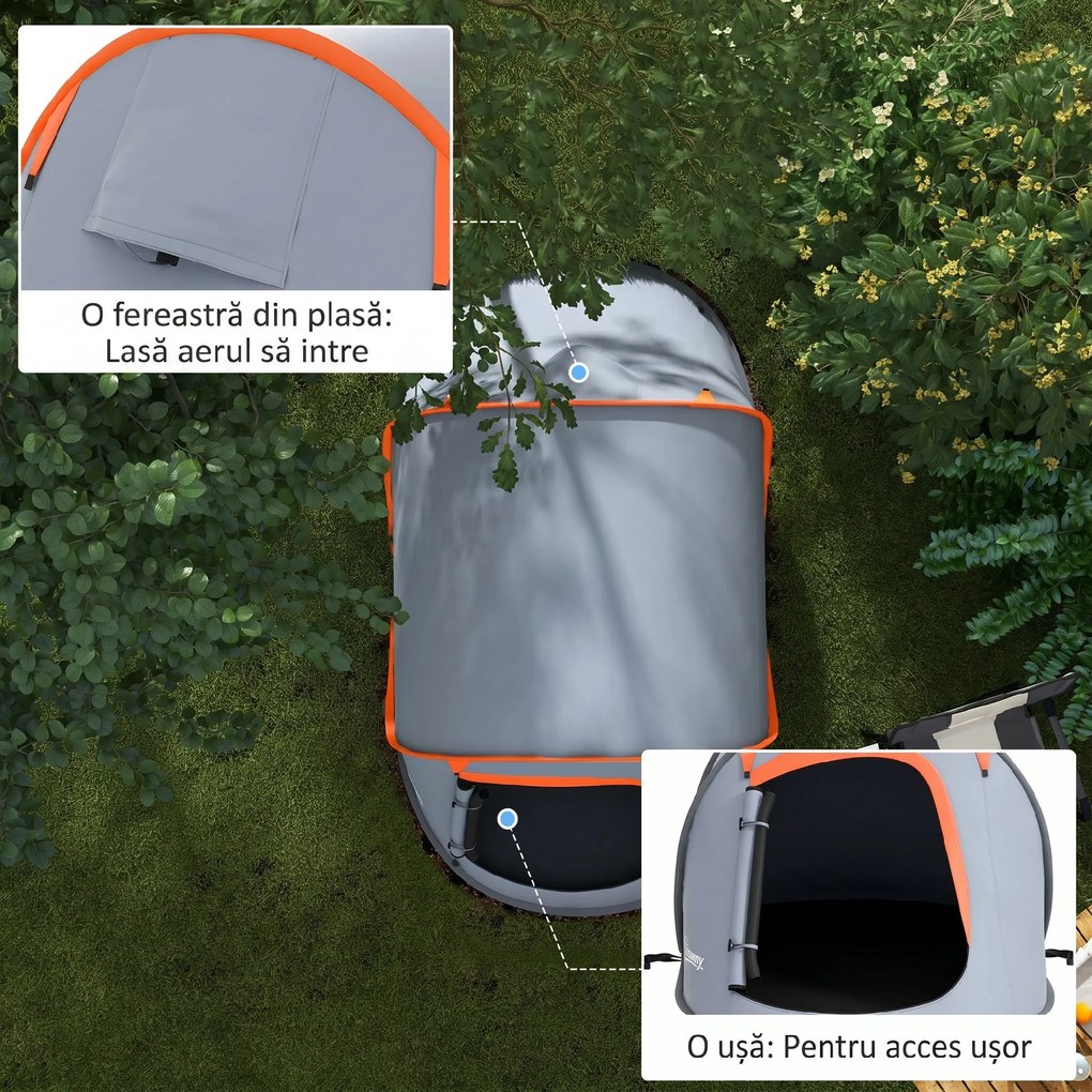 Outsunny Cort de Camping Pop-Up Impermeabil cu Geantă de Transport Gri | Aosom Romania