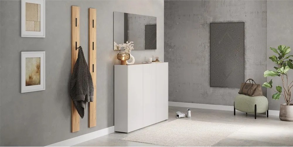 Dulap crem cu aspect de lemn de stejar 138x105x25 cm Libbiano – Germania